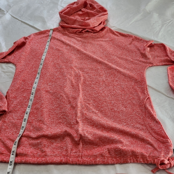 Merrell Size Medium Cozy Red Cowl Neck Sweater With Hood - Picture 4 of 7